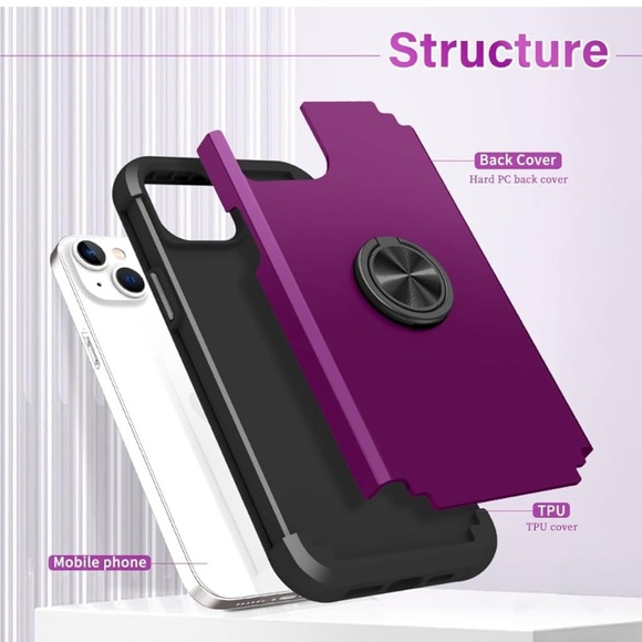 IP 14 Plus Case with 360 Degree Magnetic Ring Stand - NEW - Picture 6 of 6